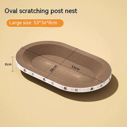 Cat Scratch Board And Cat Nest Integrated, Wear-resistant And Non Falling Debris