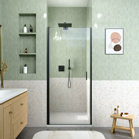 32" W x 72" H Semi-Frameless Circular Pivot Shower Door in Matte