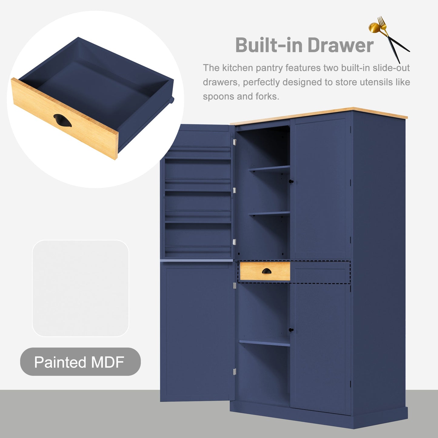TOPMAX Large Freestanding Kitchen Pantry Storage Cabinet
