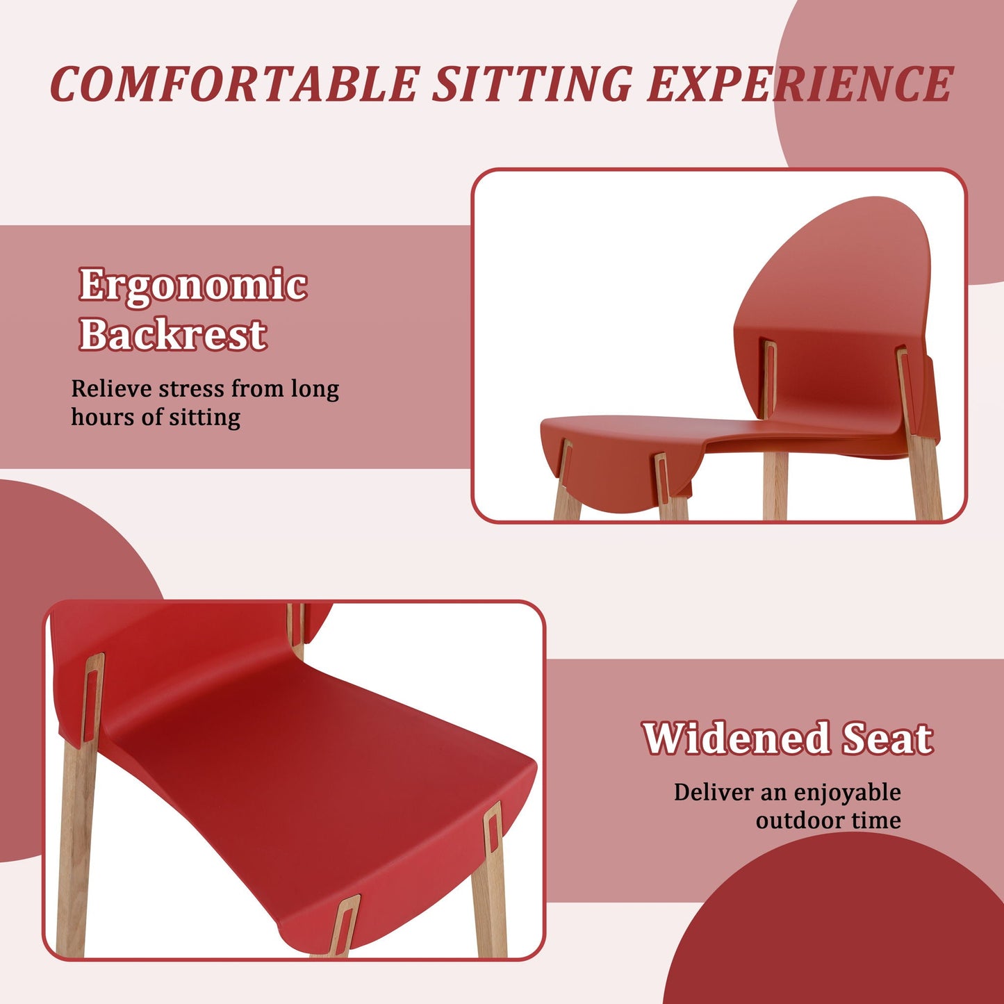 4 Piece Set Of Single Chairs, Traditional Elements With Round Table