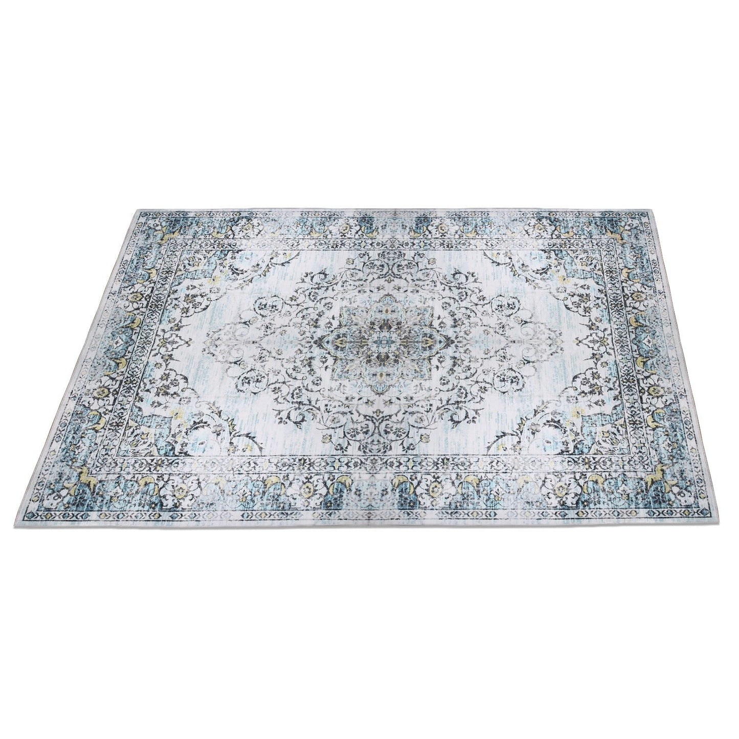 6x9FT VintageÊArea Rug Modern Non Slip Carpet Boho Low Pile Soft Rug Waterproof Machine Washable Rug for Living Room BedroomÊKitchen Dining Room Under