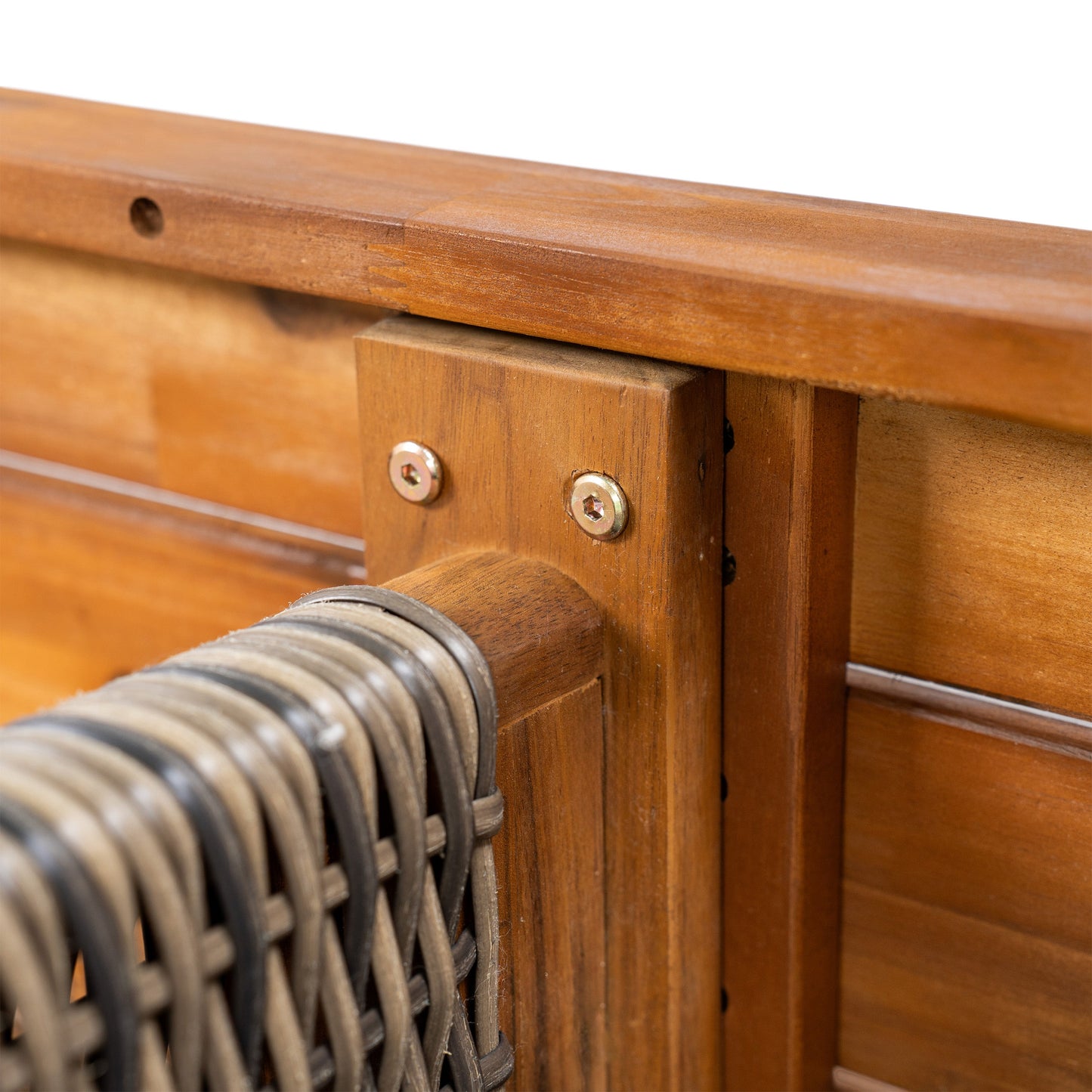Outdoor 1pcs Acacia Wood Bench, Teak Finish