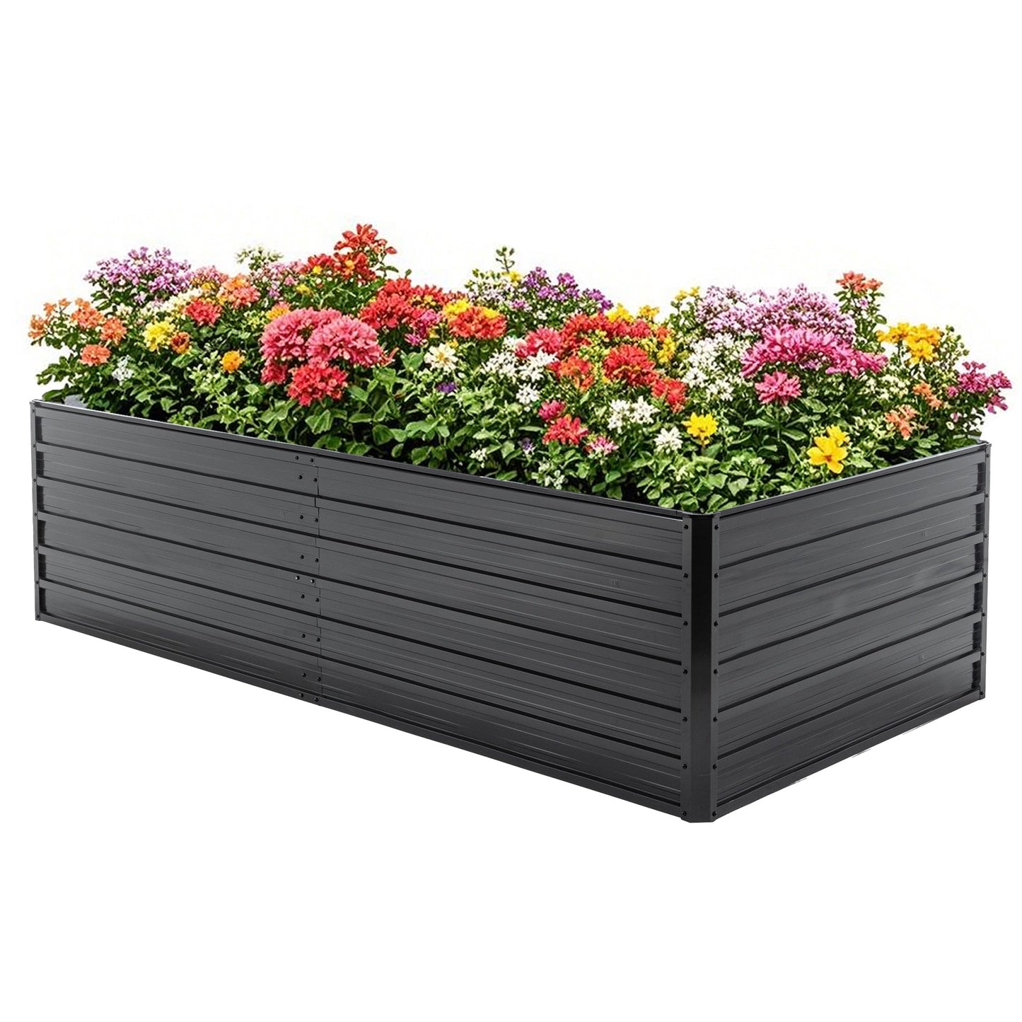 Metal Raised Garden Bed Outdoor 7.2x3.6x2 FT Galvanized Raised Garden Bed Kit
