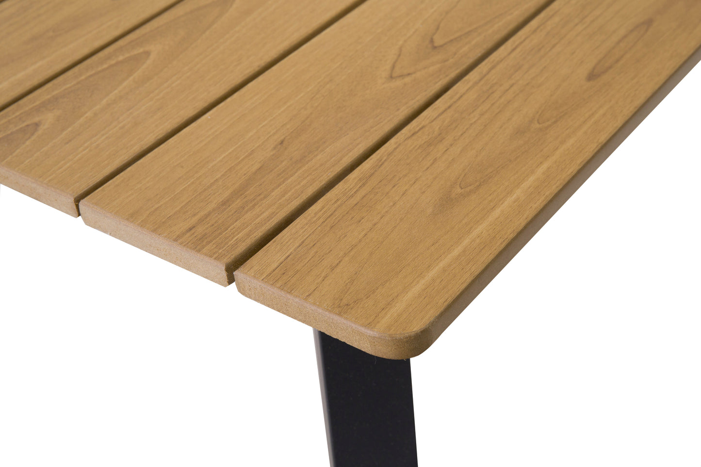 Outdoor Folding Dining Table for 4-6 with Steel Frame and Umbrella Hole