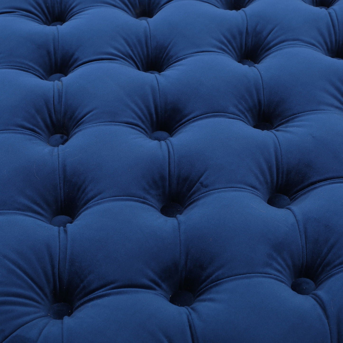 Modern Glam Ottoman with Upholstery and Button Tufted Design