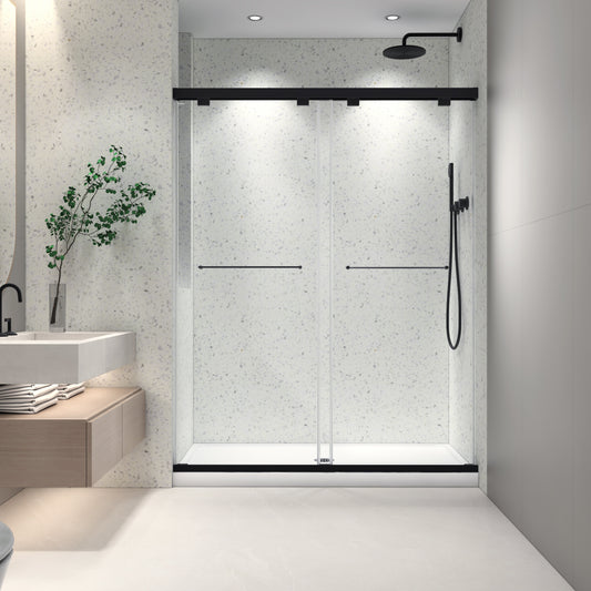 5476 Inch Frameless Double Sliding Matte Shower Door