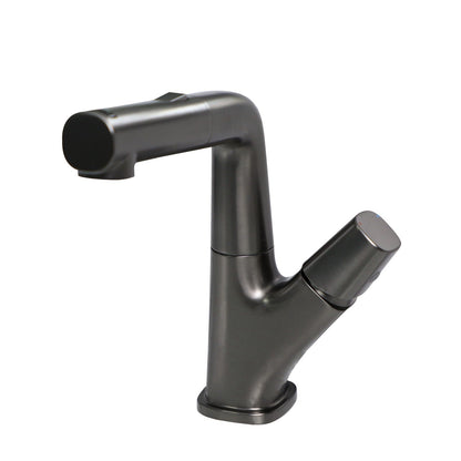 Pull Down Bathroom Sink Faucet With 3 Water Modes And Stainless Steel Construction - Gunmetal Black