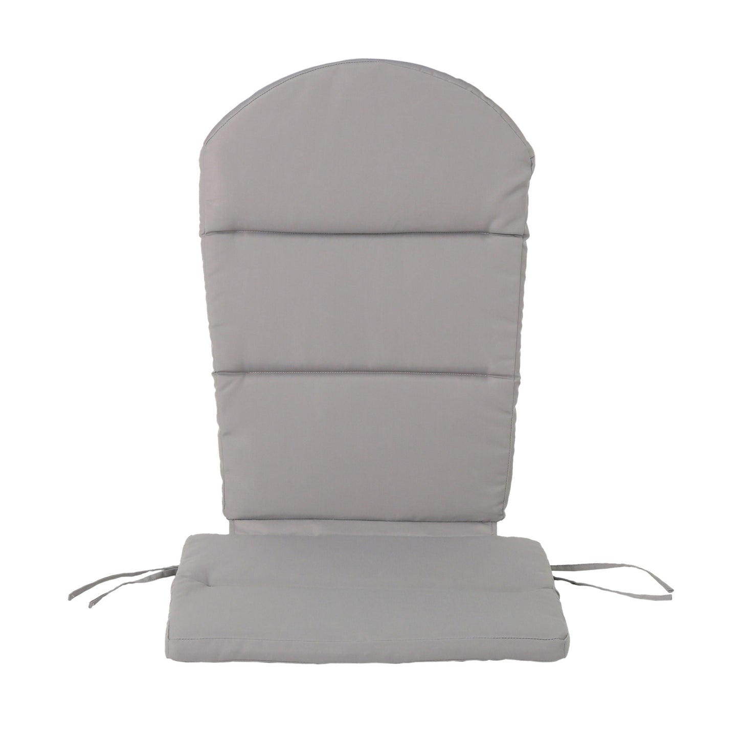 Outdoor Adirondack Chair Cushion With Water Resistant Fabric And Ties - Gray