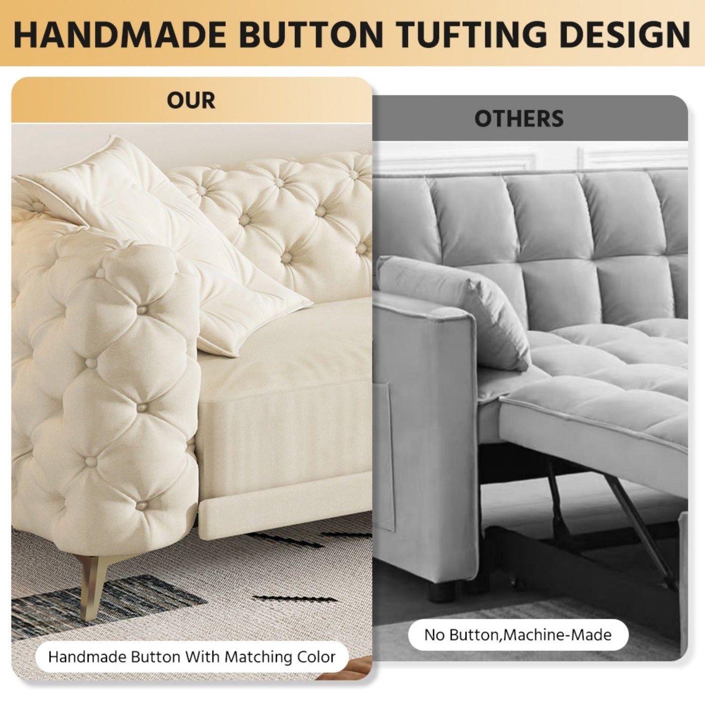3-In-1 Convertible Sleeper Sofa