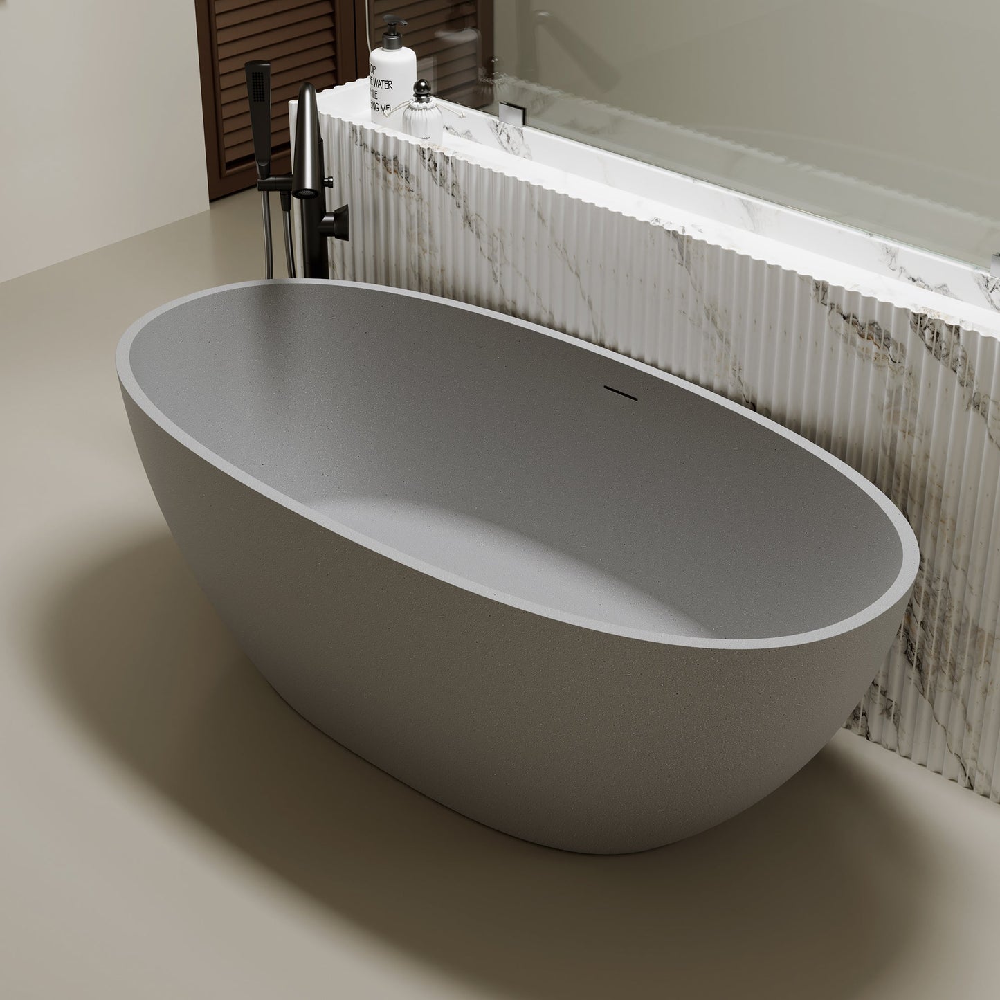67" Freestanding Bathtub with Pop-up Drain
