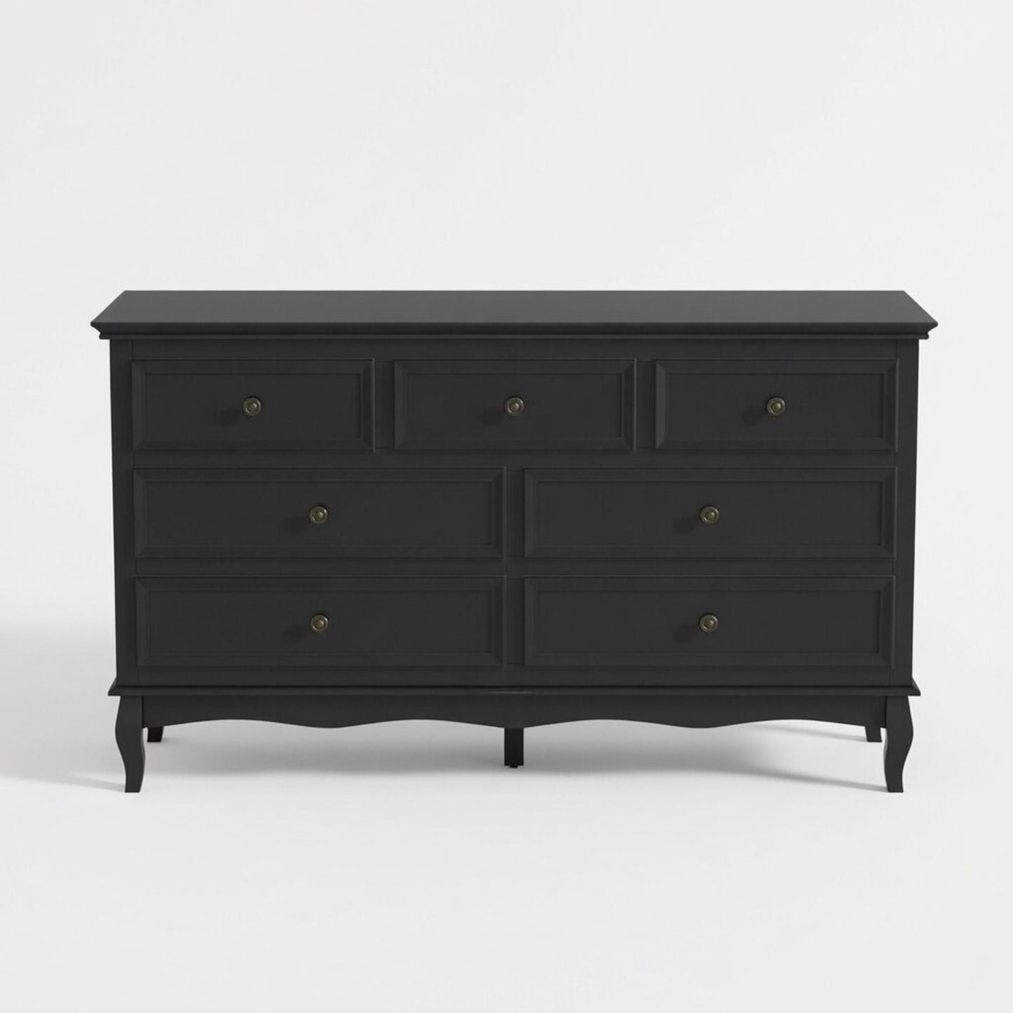7 Drawer Dresser, Storage Chest - Black