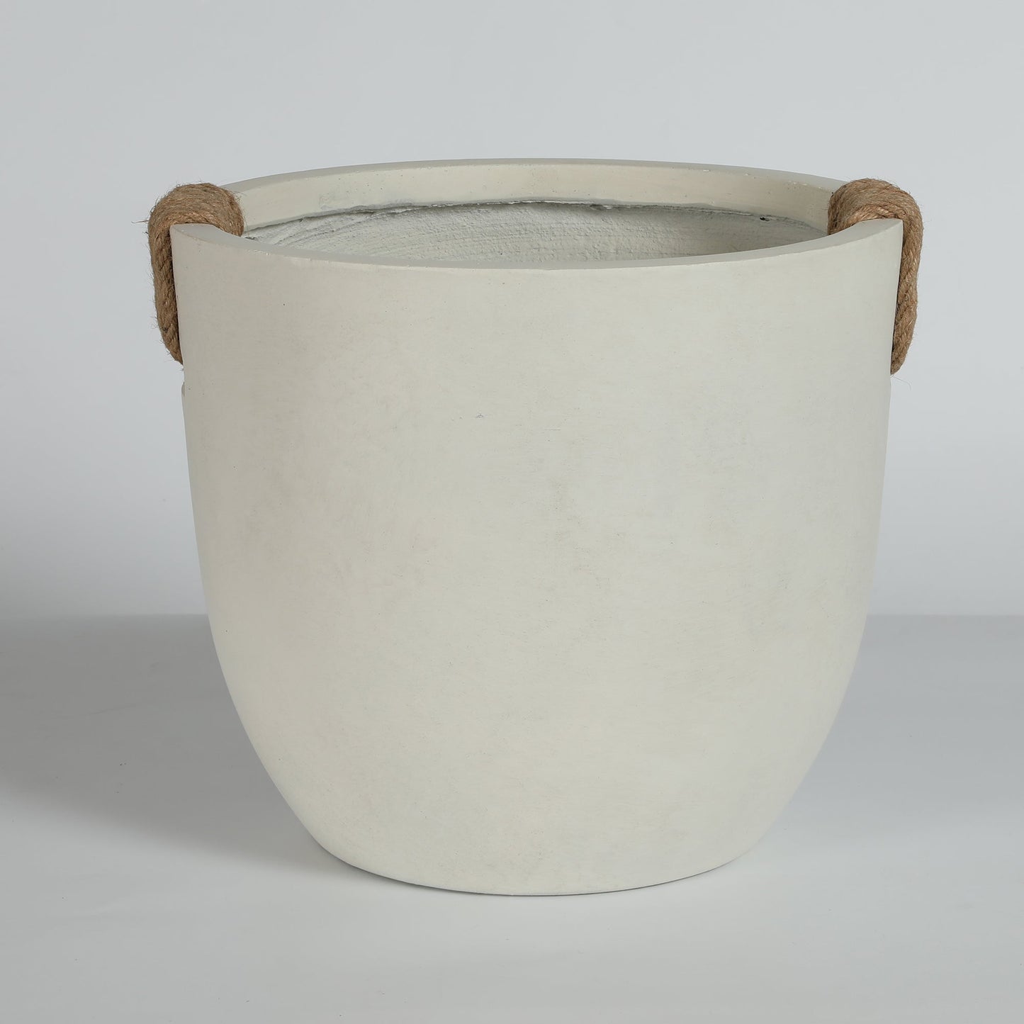 Round Concrete Planter Set of 2, Large Handmade Off White Pots