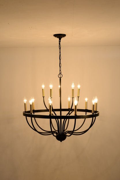 18-Light Industrial Iron Candle Chandelier