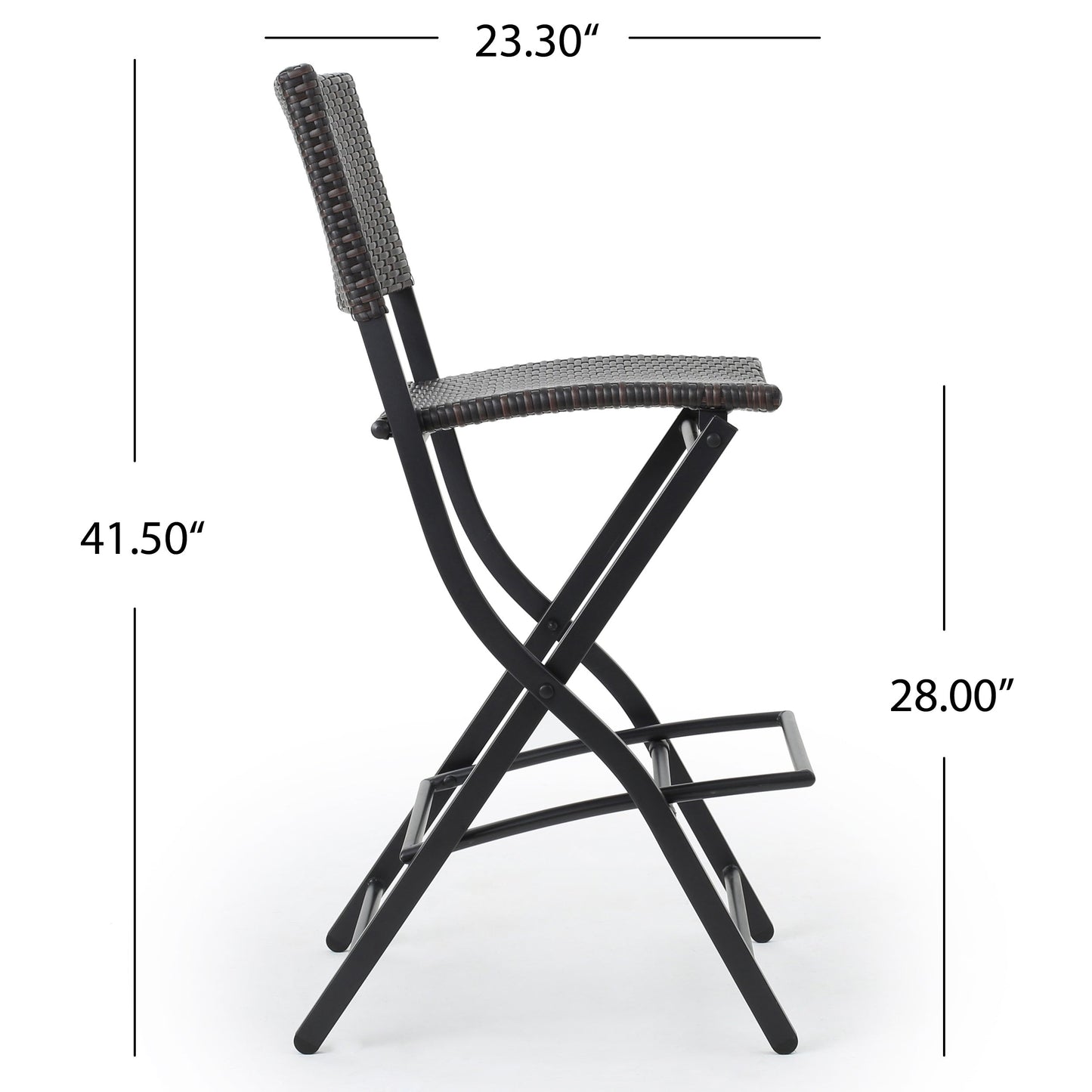 Outdoor Wicker Barstools Faux Rattan Patio Bar Stools - Set of 2