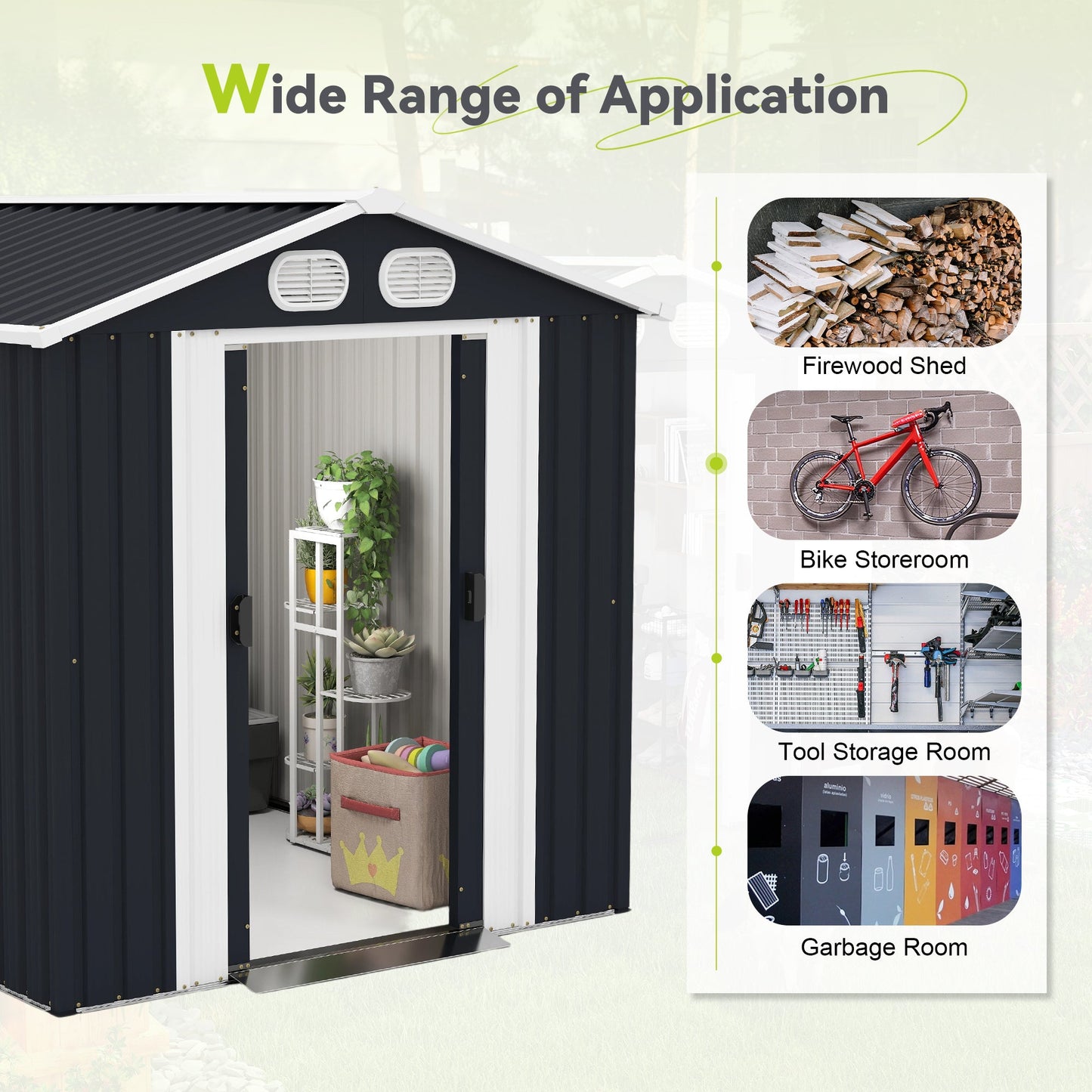 Campcraft 8x6 FT Outdoor Metal Storage Shed