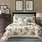 7 Piece Printed Cotton Twill Comforter Set Khaki King