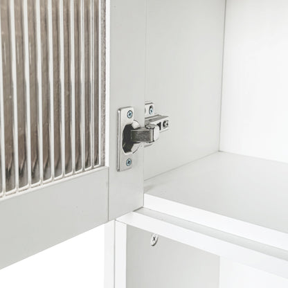 Computer Desk with Glass Door for Home Office or Study