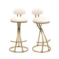 Bar Stools Upholstered Counter Height Barstools For Kitchen Island Modern Dining Chairs With Footrest (Set of 2)