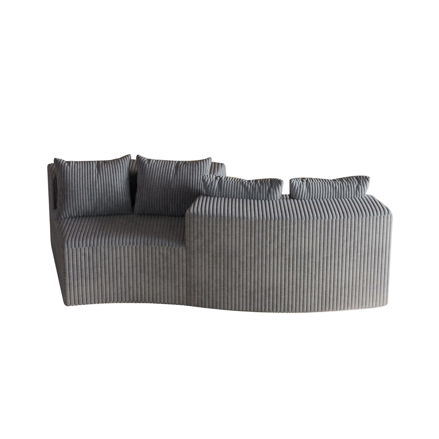 Curved Sectional Sofa With 4 Pillows, Modular Semi Circular Design