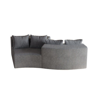Curved Sectional Sofa With 4 Pillows, Modular Semi Circular Design