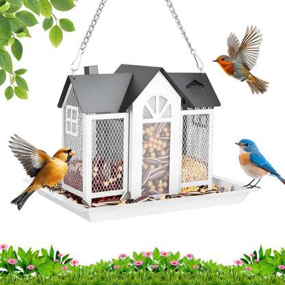 Barn Bird Feeder with Lift Top Lid and Viewing Window