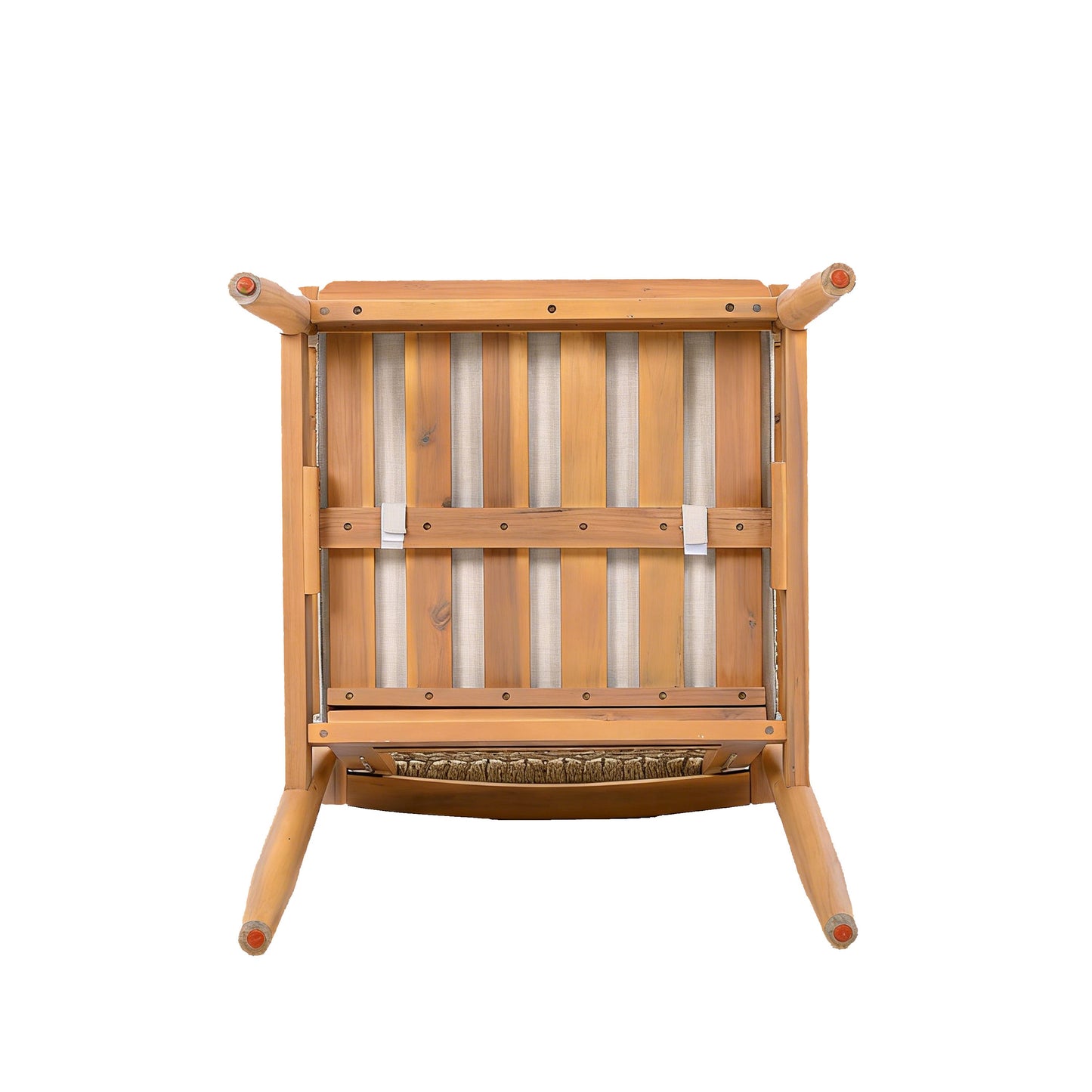 Outdoor Dining Chairs Set of 2 with Acacia Wood and Rope Design