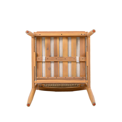 Outdoor Dining Chairs Set of 2 with Acacia Wood and Rope Design