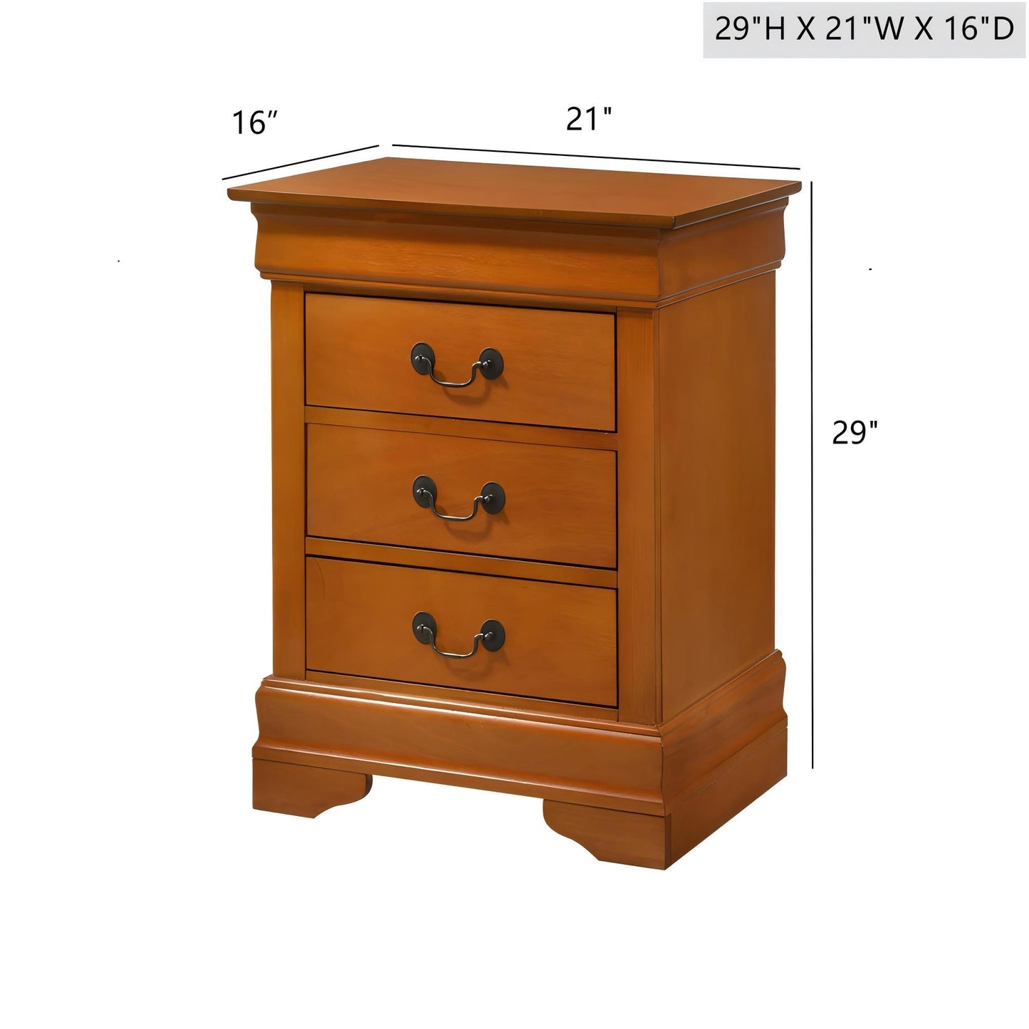 Louis Phillipe - Nightstand - Wood