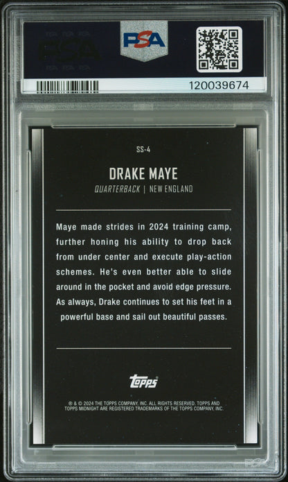 Graded 2024 Topps Midnight Drake Maye #SS4 Star Studded Rookie RC Football Card PSA 10 Gem Mint
