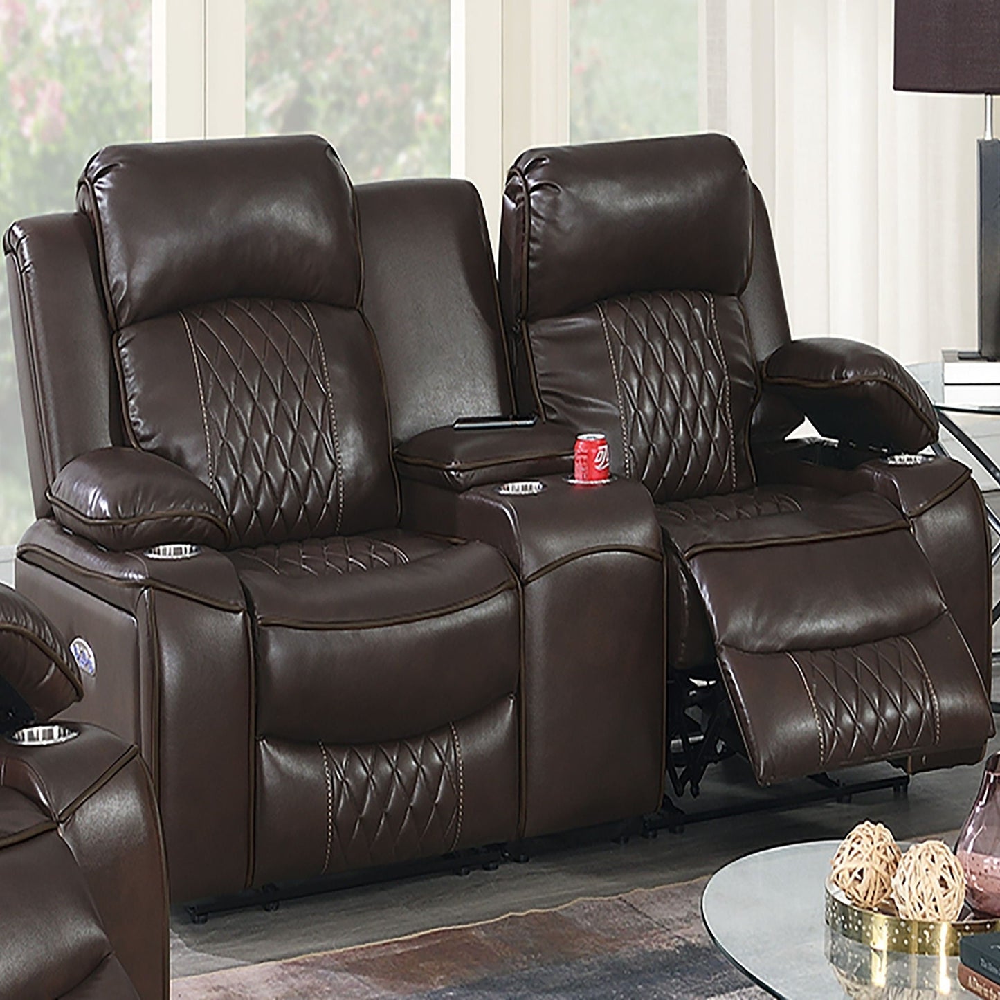 Power Motion Living Room Set With USB Port, Adjustable Headrest, Cup Holder