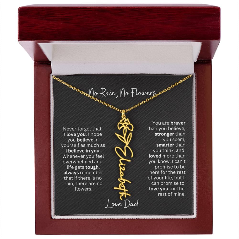 Beautiful Necklace Gift for Daughter From Dad - 'Never Forget That I Love You