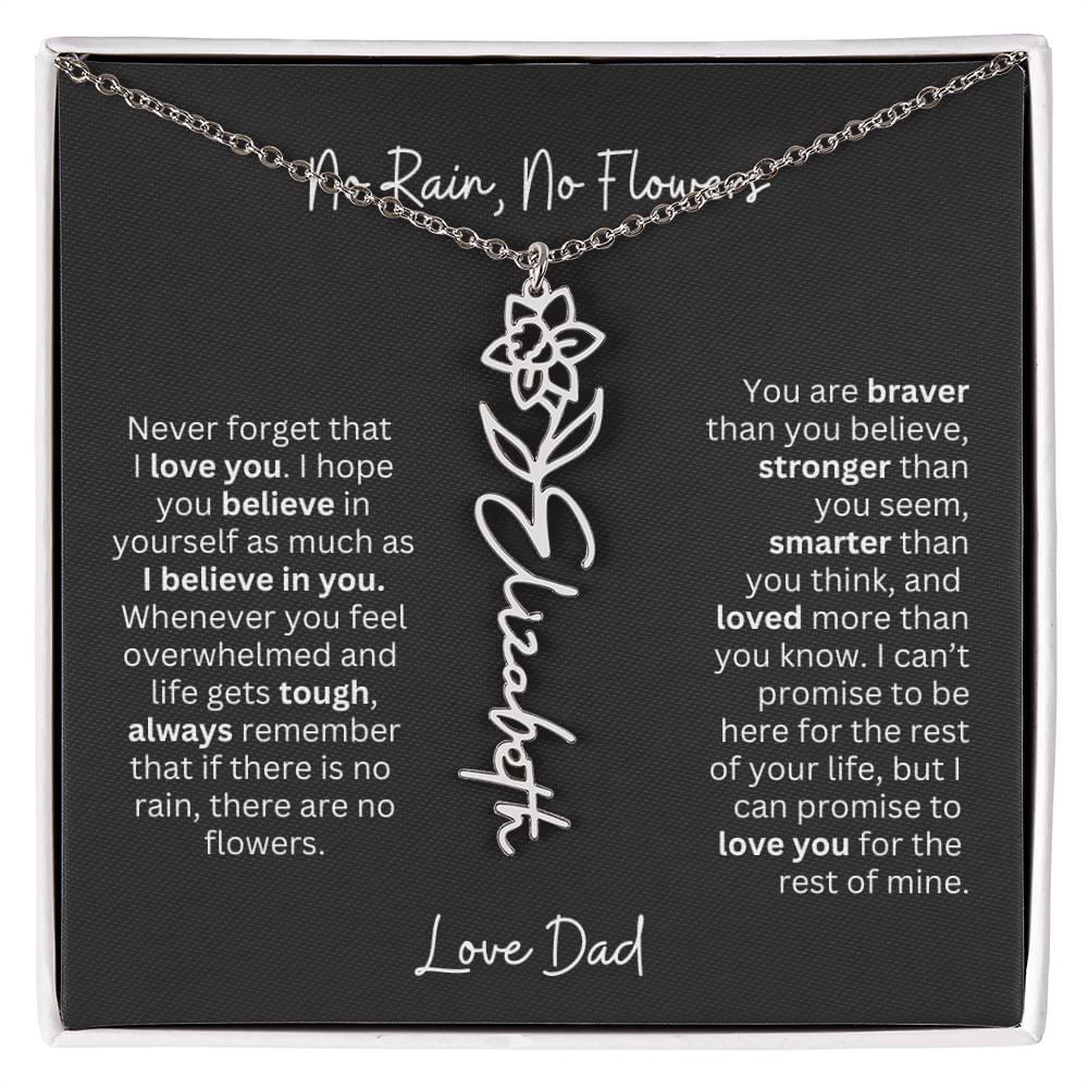 Beautiful Necklace Gift for Daughter From Dad - 'Never Forget That I Love You