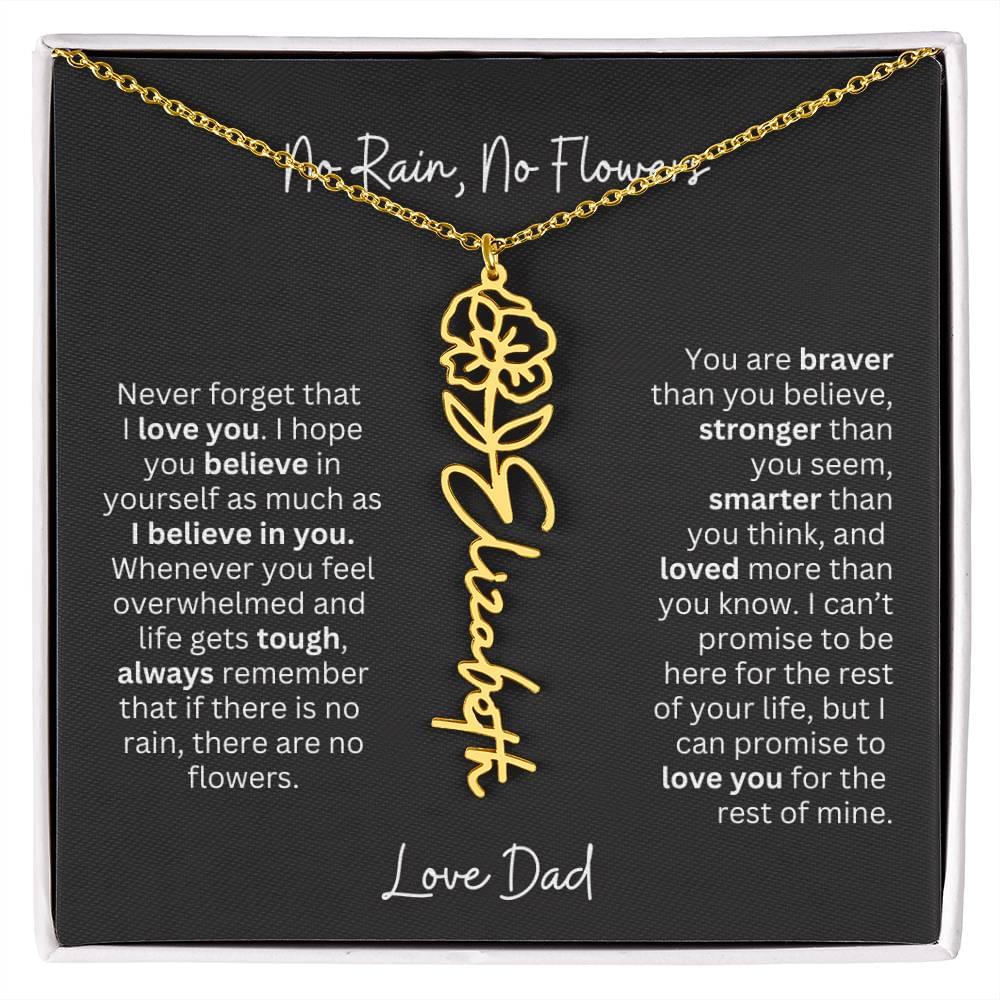 Beautiful Necklace Gift for Daughter From Dad - 'Never Forget That I Love You