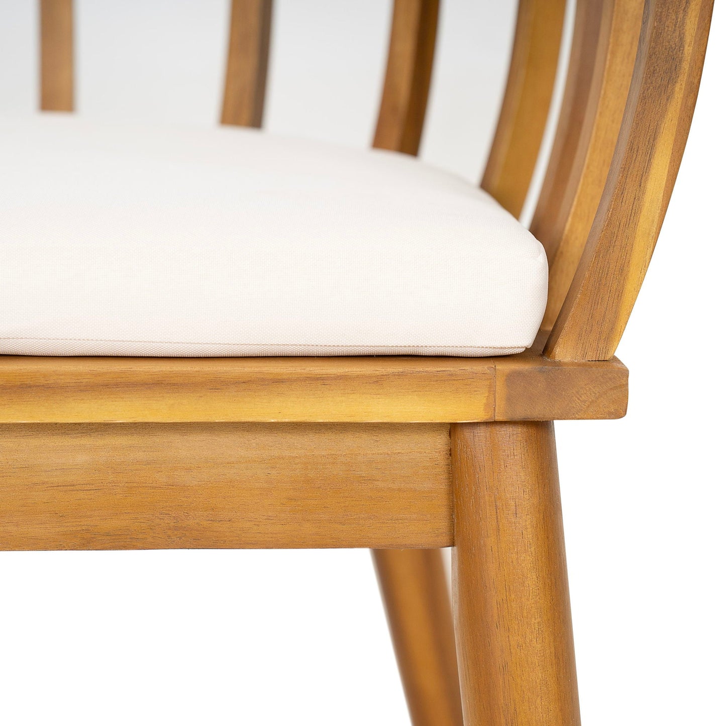Klismos Dining Armchair (Set of 2) - Teak / Beige
