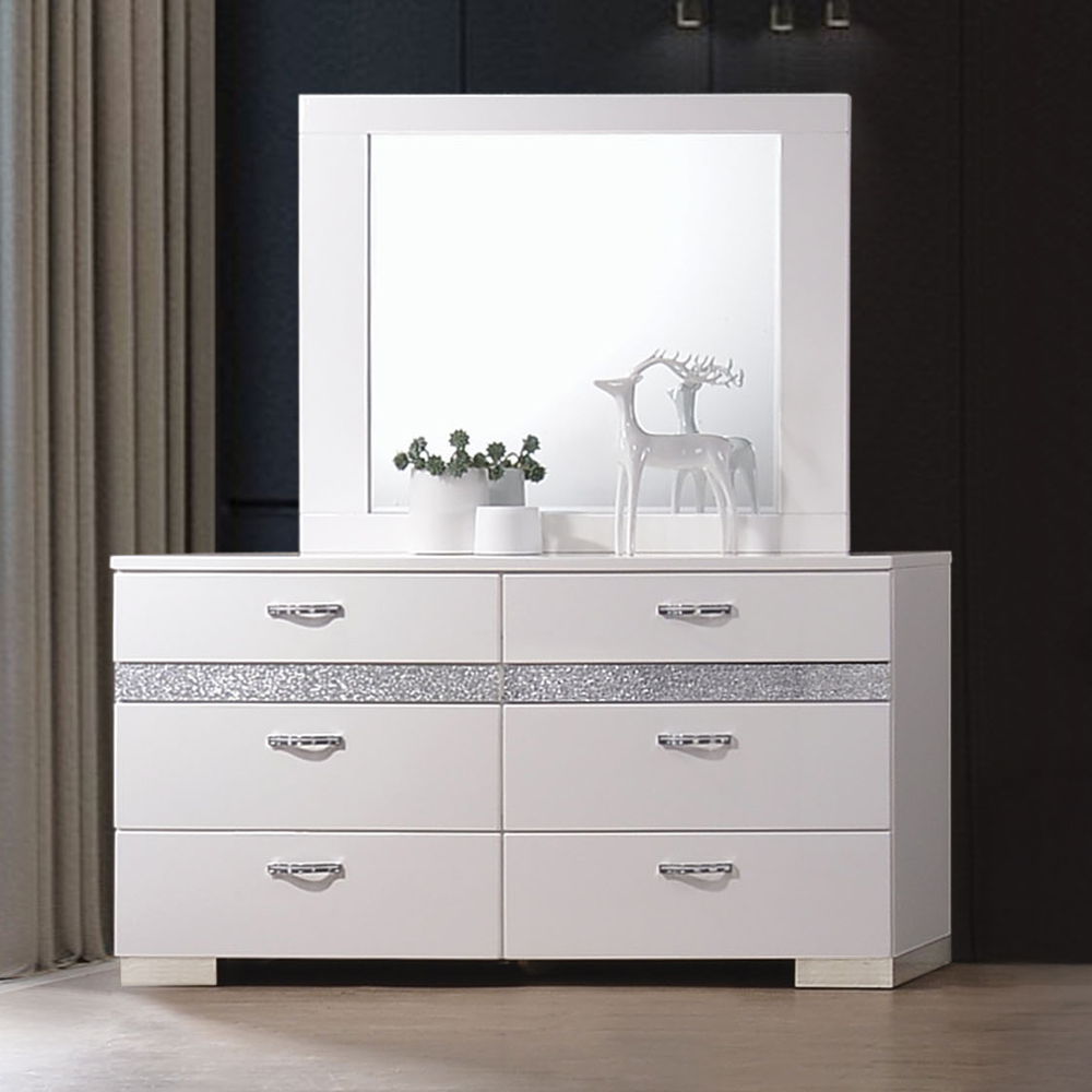 Naima II - Mirror - White High Gloss