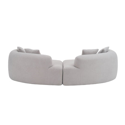 Curved 4 Seater Full Compression Sponge Sofa