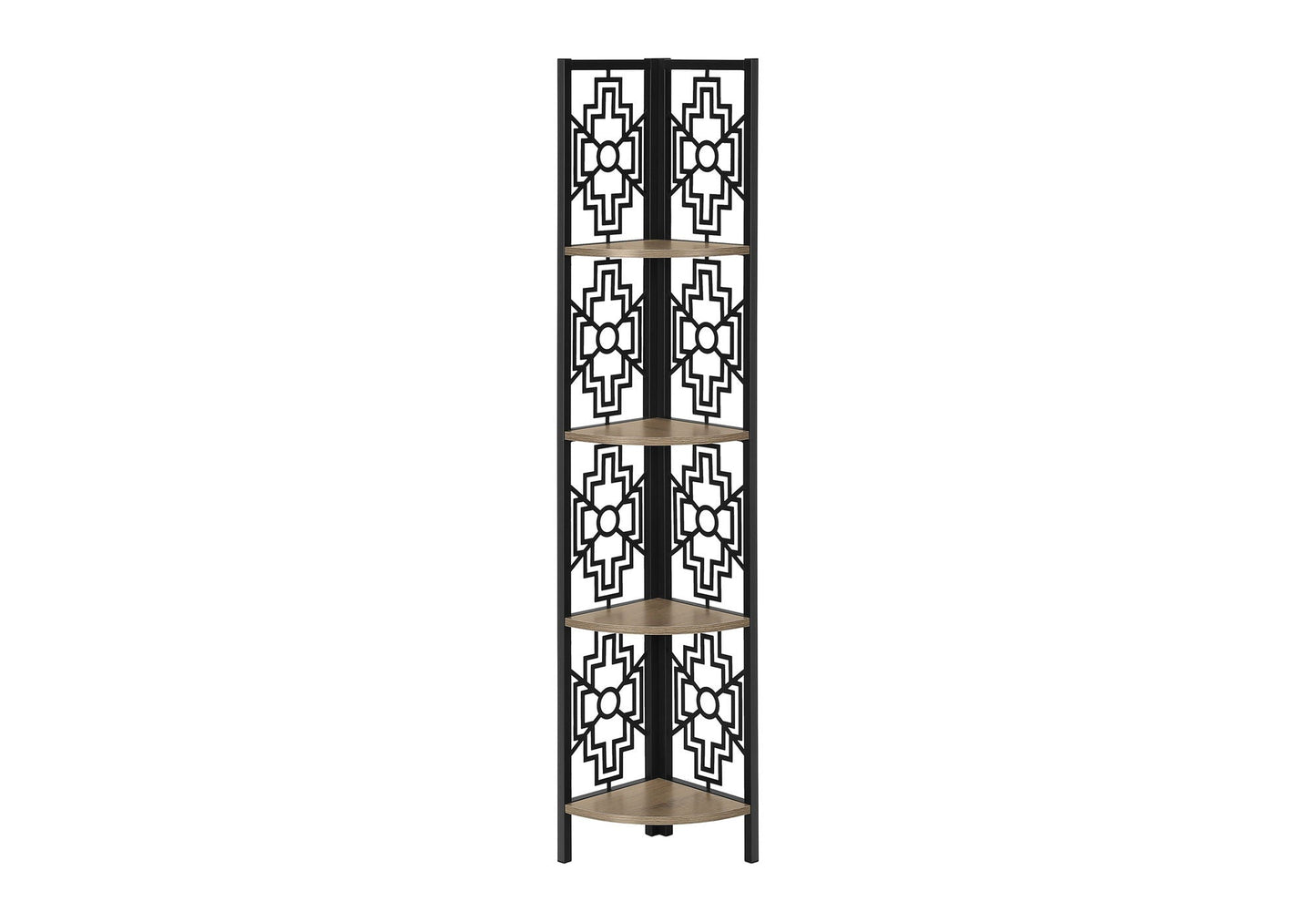 4 Tier Corner Bookshelf Bookcase for Office, Transitional Style
