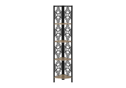 4 Tier Corner Bookshelf Bookcase for Office, Transitional Style