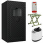 2.6x 2.6x 5.9FTPortable Sauna Tent 1 Person Steam Sauna for Home with 3L/1200W Steamer Folding Chair Remote Control 9 Steam Output Levels 5-95Mins Tim