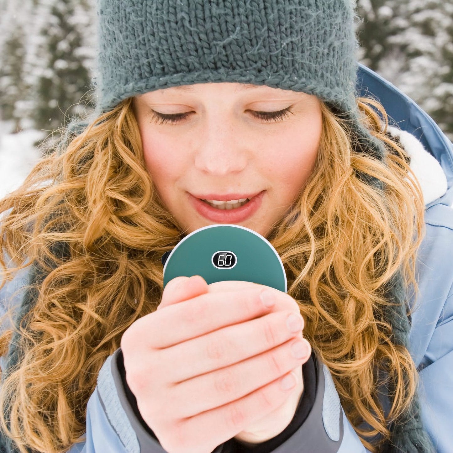 8000mAh 2 In 1 Electric Hand Warmer Rechargeable Hand Heater Portable Pocket Warmer with Power Bank 3 Heating Levels Digital Display Double-sided Heat