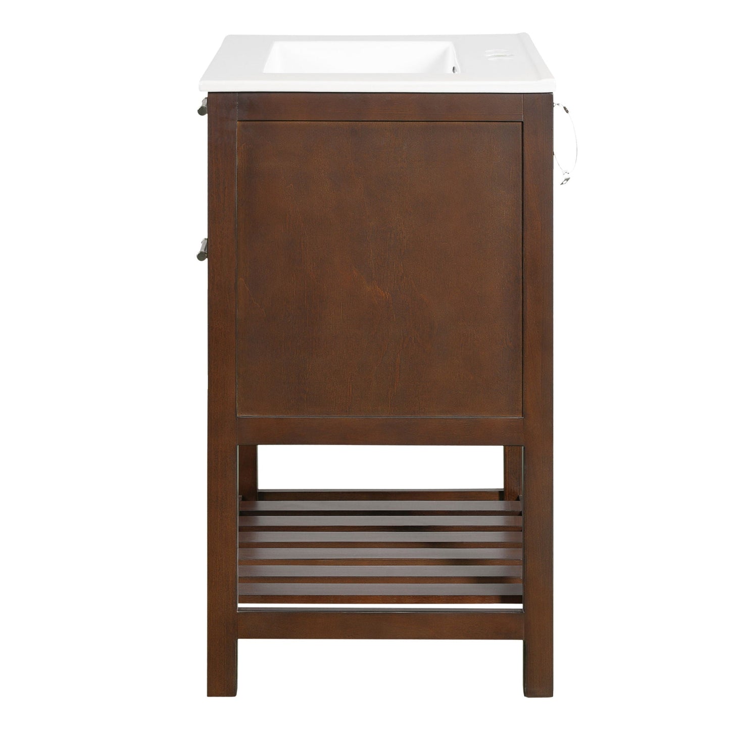 Modern Bathroom Vanity With Integrated Sink, Cabinet With 1 Deep Drawer And 1 Tip-Out Drawer