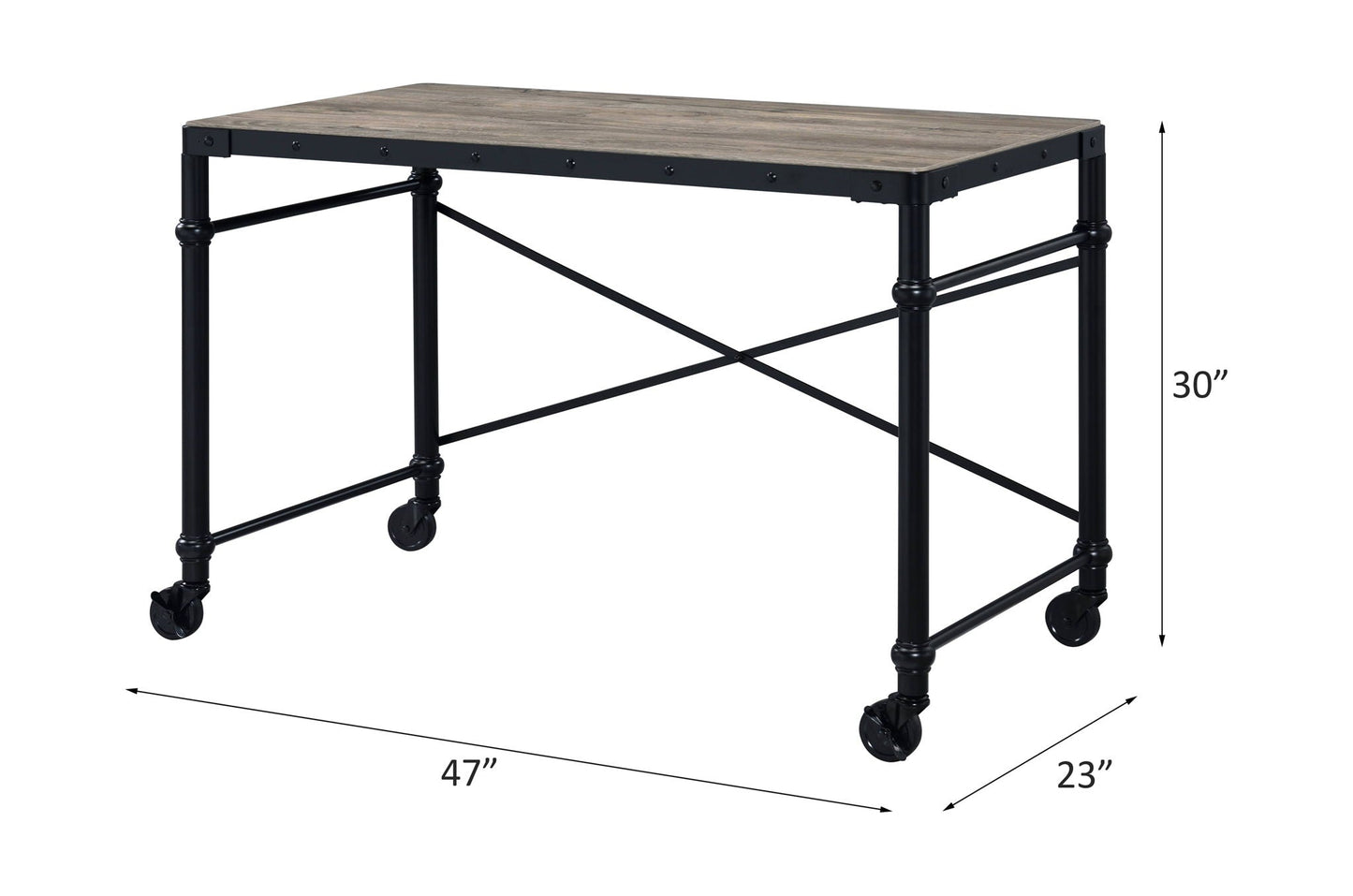 Oklarth Rustic Writing Desk - Black / Oak