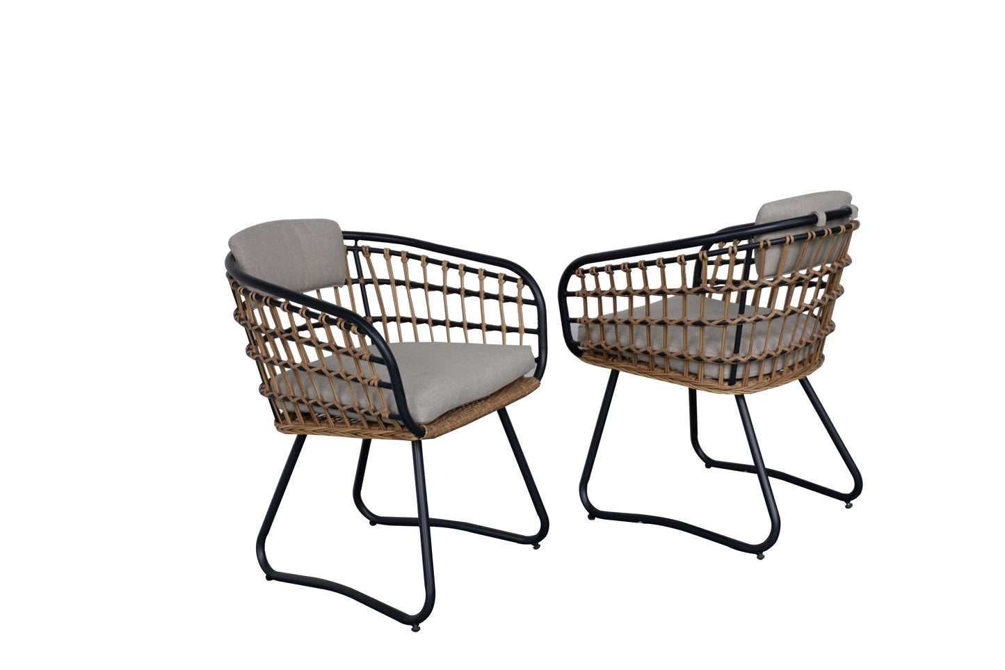 Outdoor Wicker Dining Chairs Set of 2 with Cushions