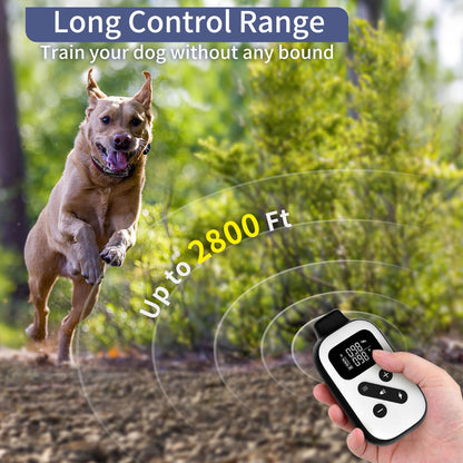 Shock Collar For Large Dogs, Bark Collar With Remote, Bark And Training Collar 2 In 1, Auto Bark Collar - Shock, Vibration, Beep And Auto Mode, Remote Range 2800 Ft