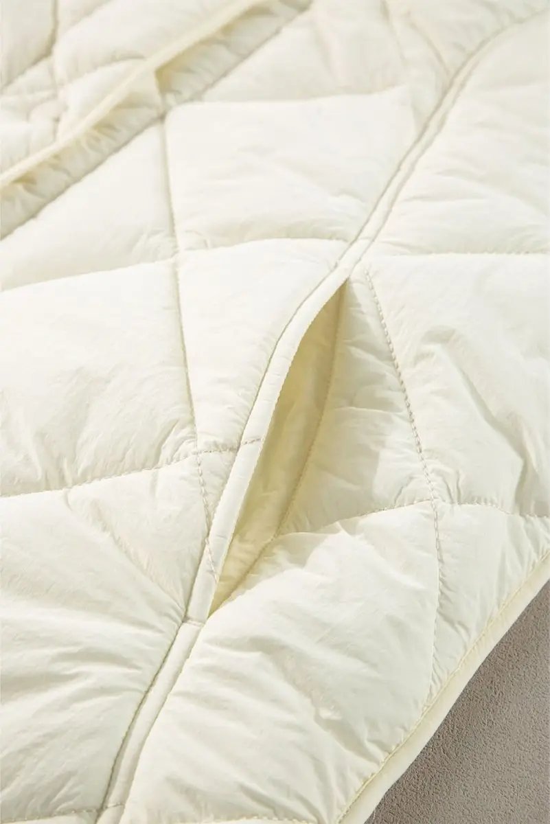 Shirts Love Salve Beige Quilted Vest Women's Daily Casual Coat: High Neck, Button Up