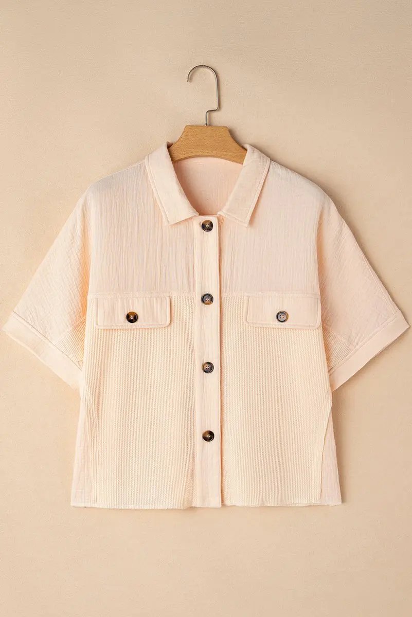 Women's Tops Women's Top - Batwing Sleeve Waffle Knit - Casual Summer Shirt
