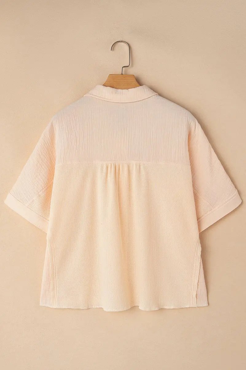 Women's Tops Women's Top - Batwing Sleeve Waffle Knit - Casual Summer Shirt