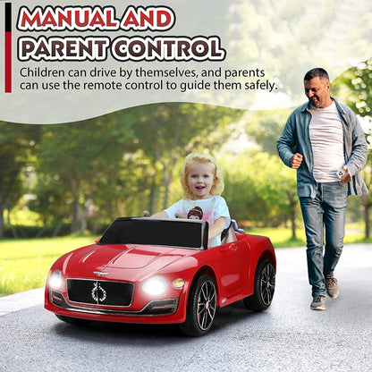 Licensed Bentley Style 12V Electric Ride On Car for Kids with Remote Control - Perfect Gift!