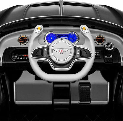 BENTLEY Style 12V Electric Kids Ride On Car Racer with Double Seats Control in Black