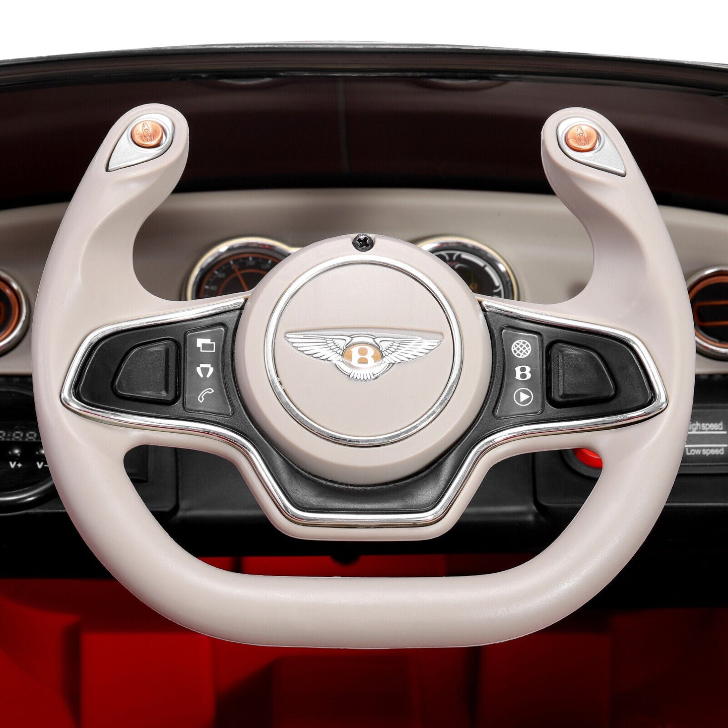 12V Kids Electric Ride on Car with Remote Control and LED Lights - Bentley Style Toy Gift